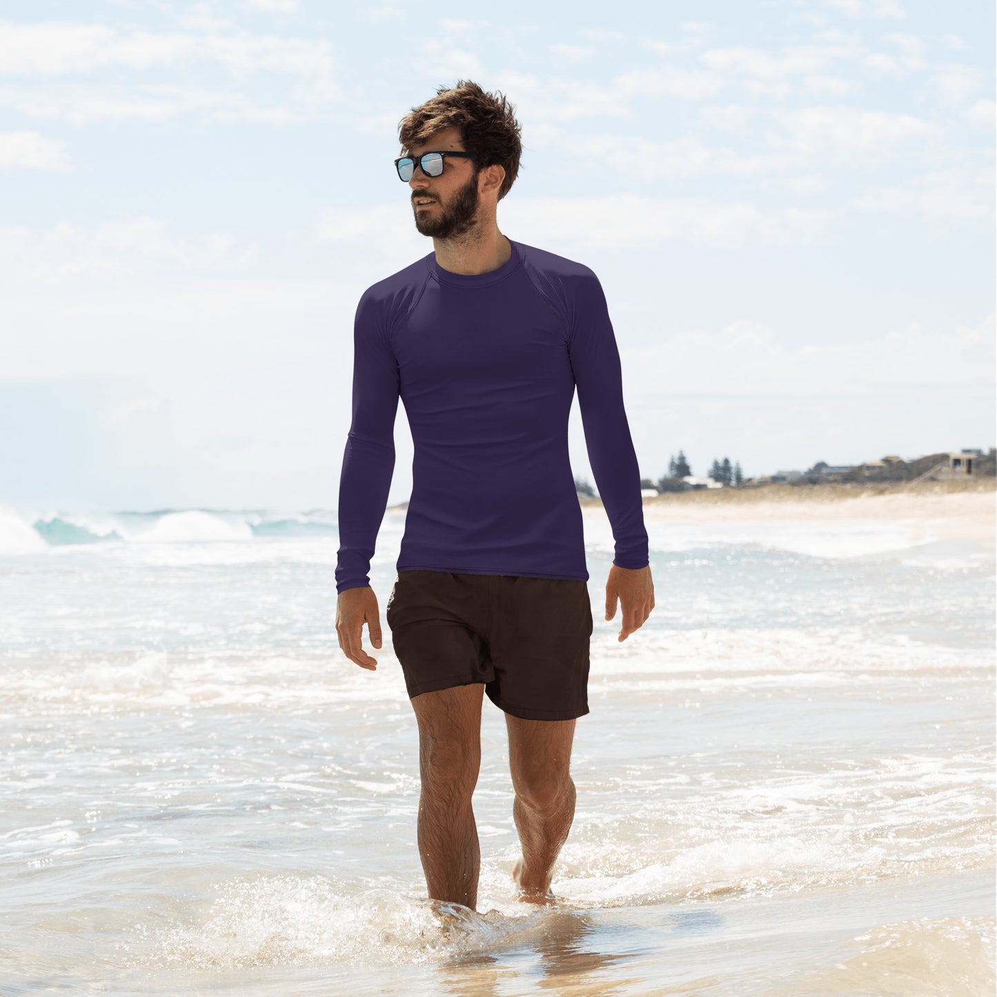 Men's Dark Purple Rash Guard - Activewear Well