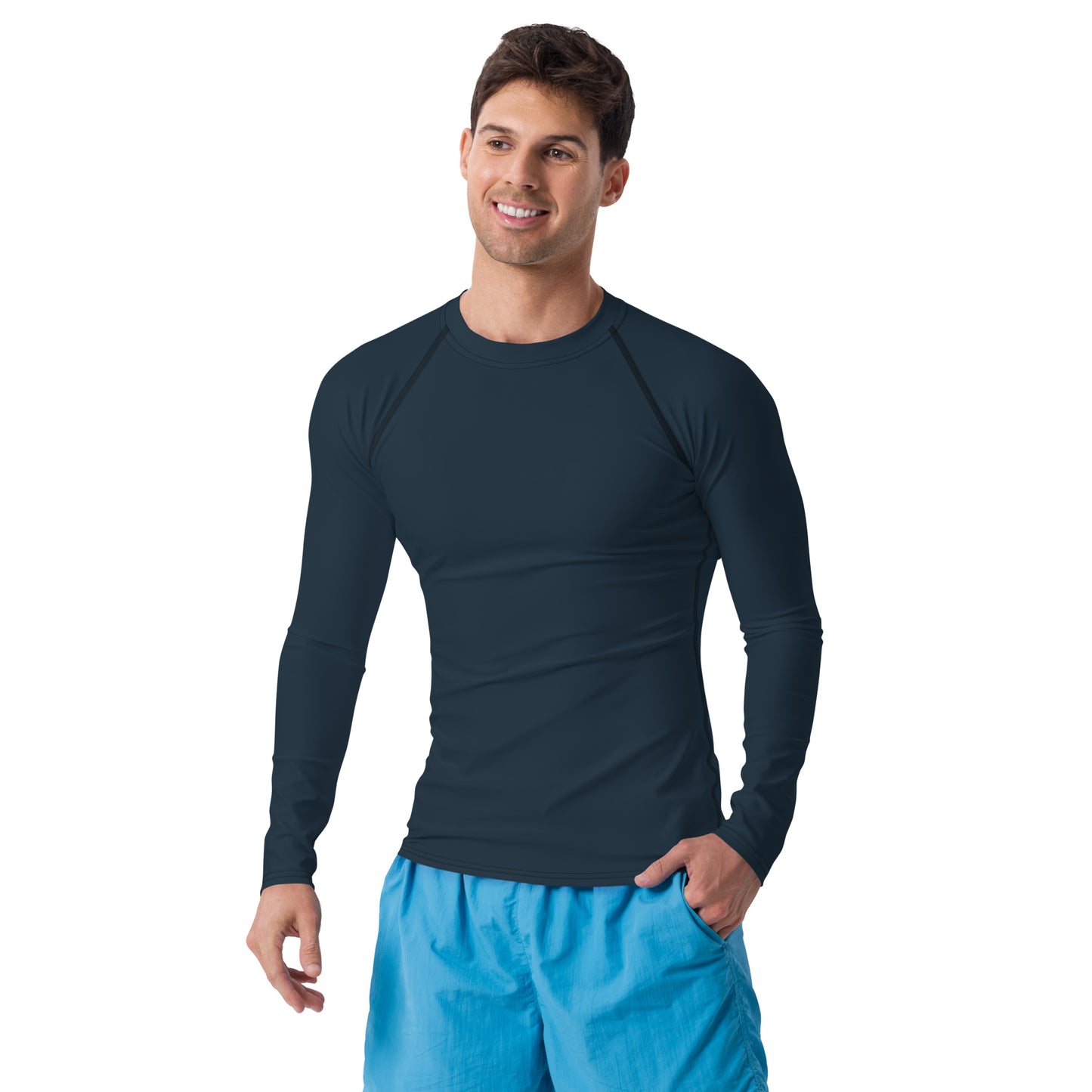 Men's Petrol Blue Rash Guard - Activewear Well