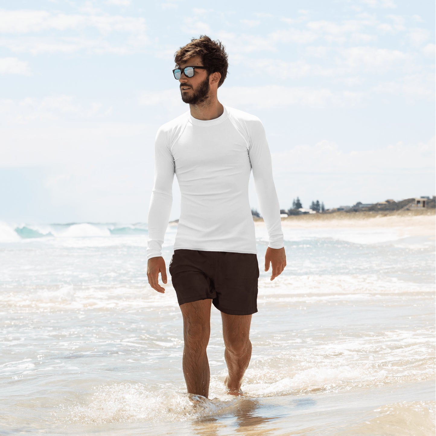 Men's White Rash Guard - Activewear Well