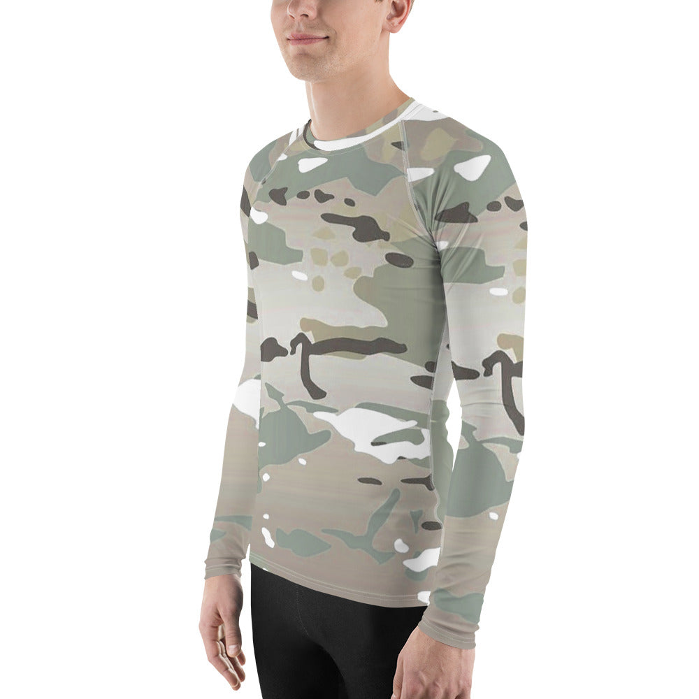 Desert Camo Men's Rash Guard - Activewear Well