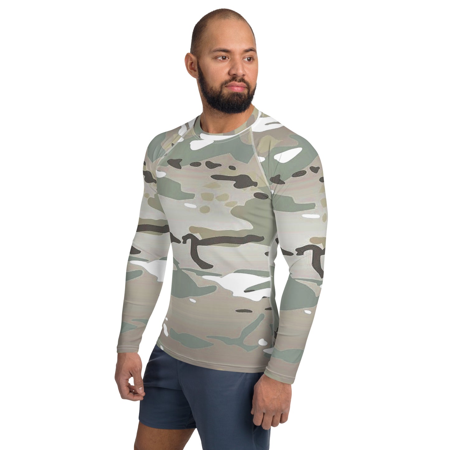 Desert Camo Men's Rash Guard - Activewear Well