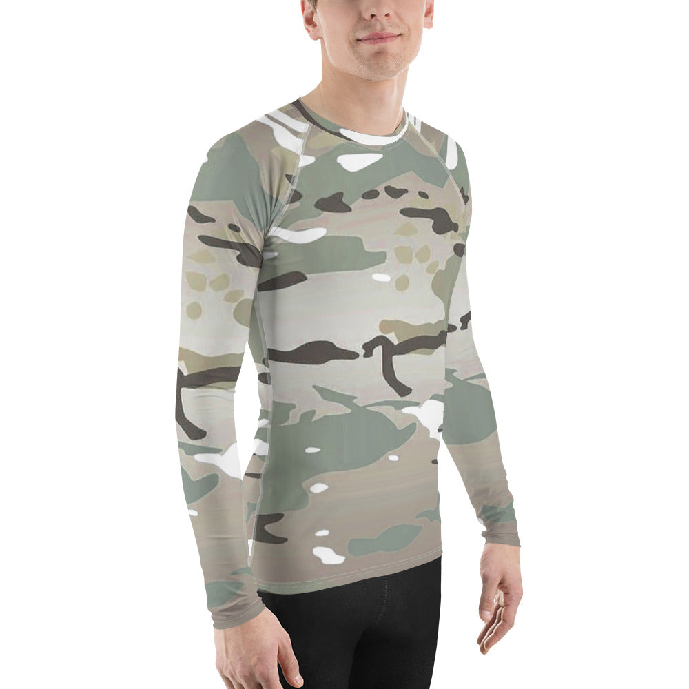 Desert Camo Men's Rash Guard - Activewear Well