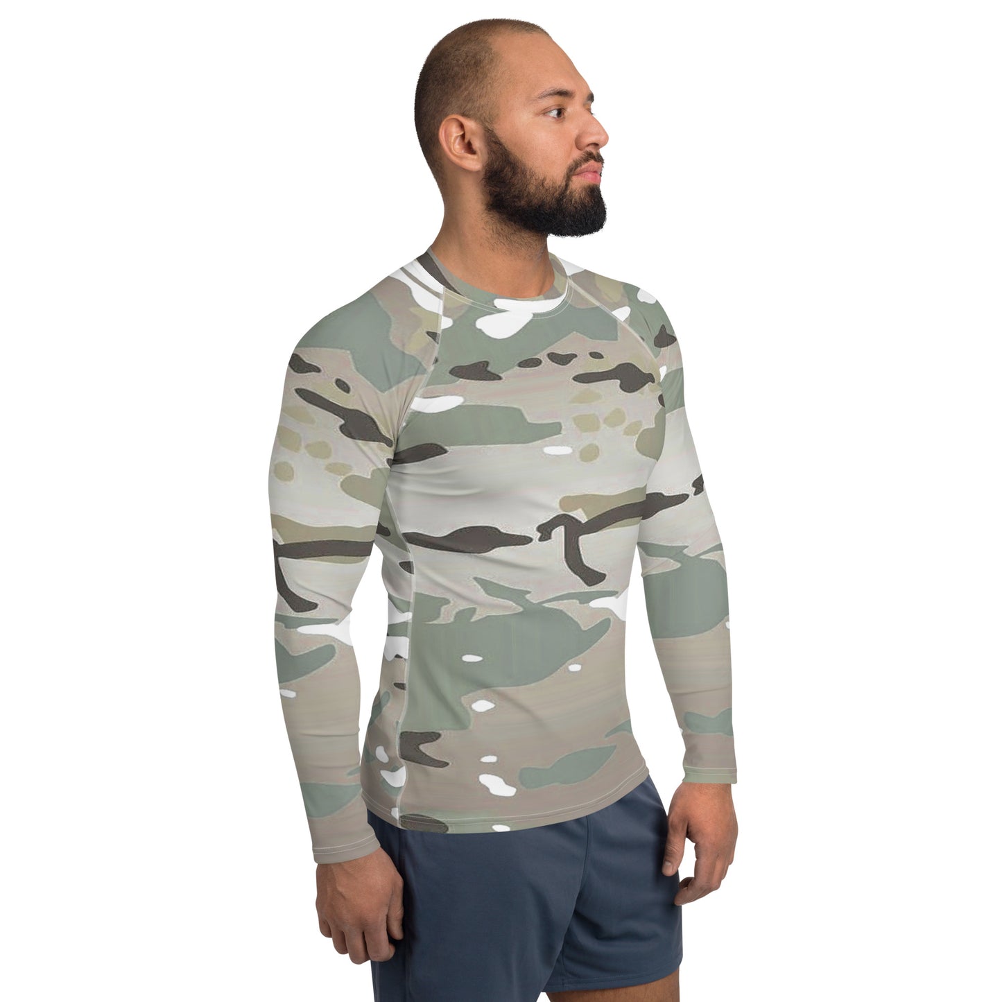 Desert Camo Men's Rash Guard - Activewear Well