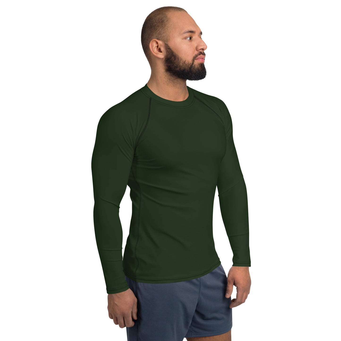 Men's Army Green Rash Guard - Activewear Well