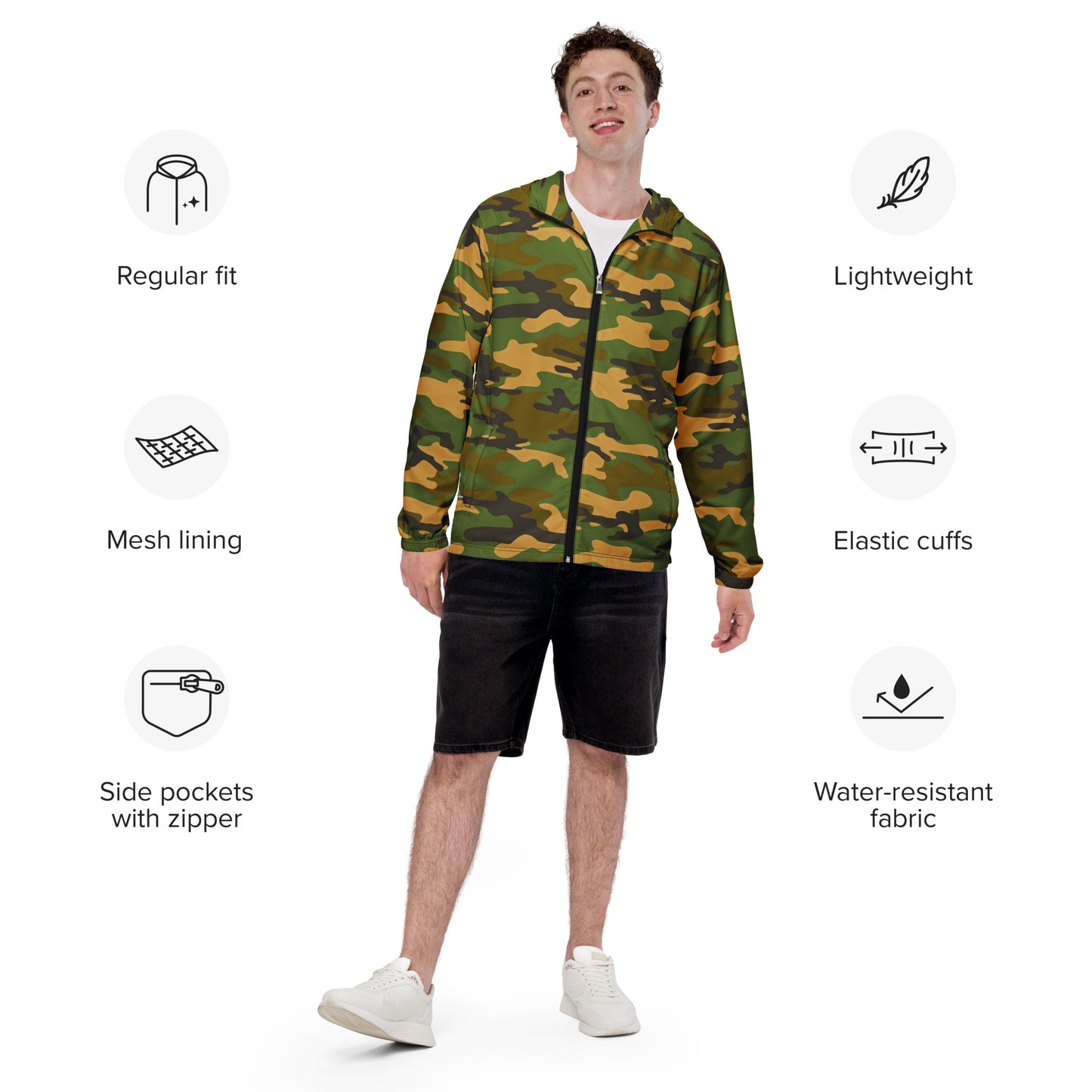 Camo Men’s Windbreaker - Activewear Well