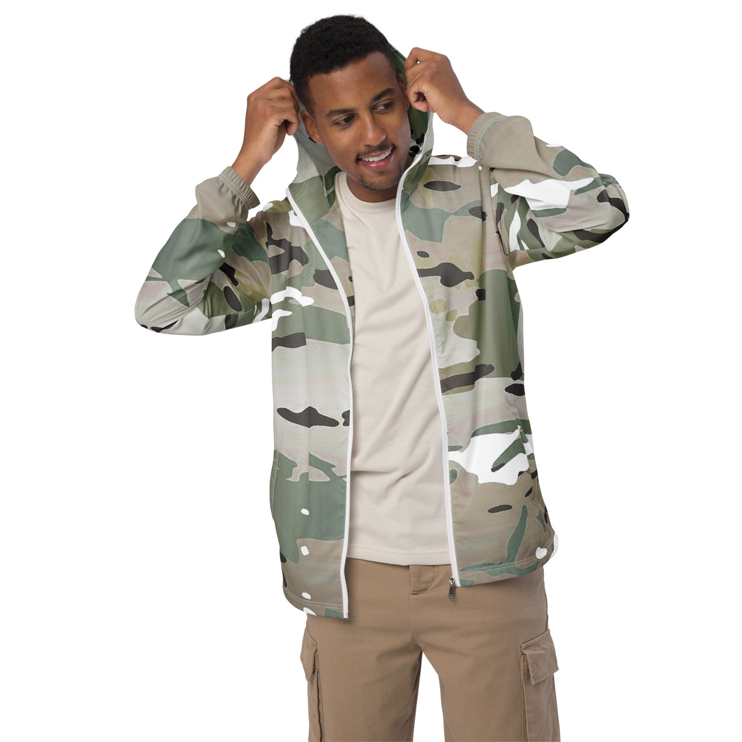 Desert Camo Men’s Windbreaker - Activewear Well