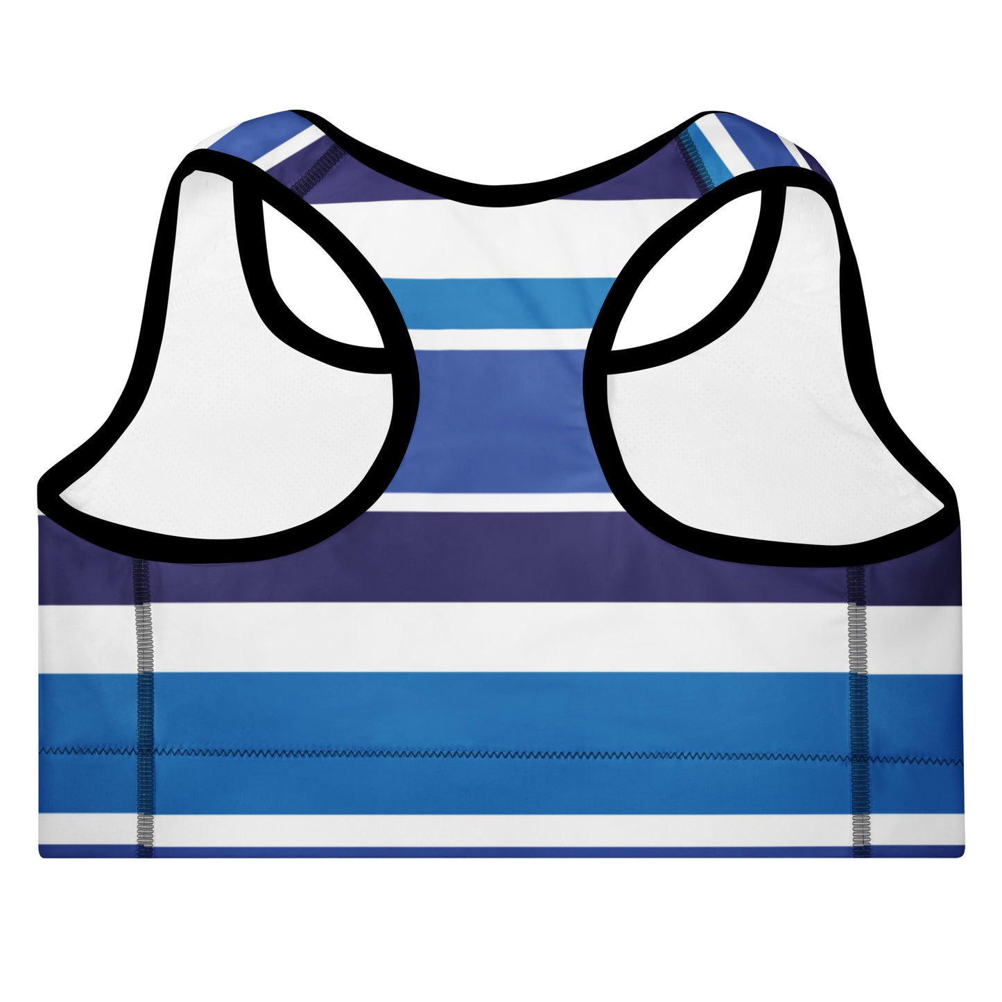 Blue Striped Padded Sports Bra - Activewear Well