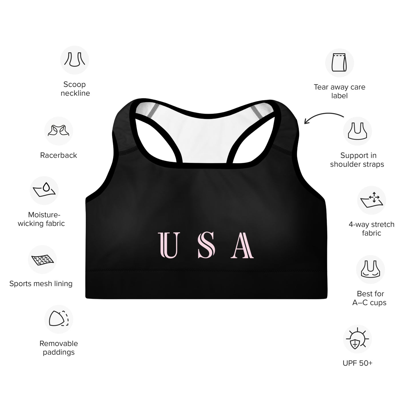 Women's Cycling Padded Sports Bra - Activewear Well