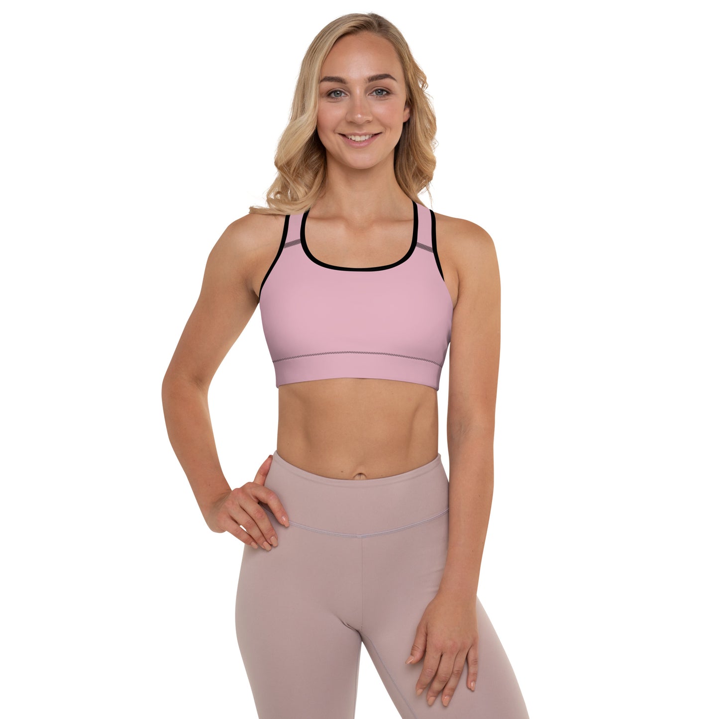 Neutral Pink Padded Sports Bra - Activewear Well
