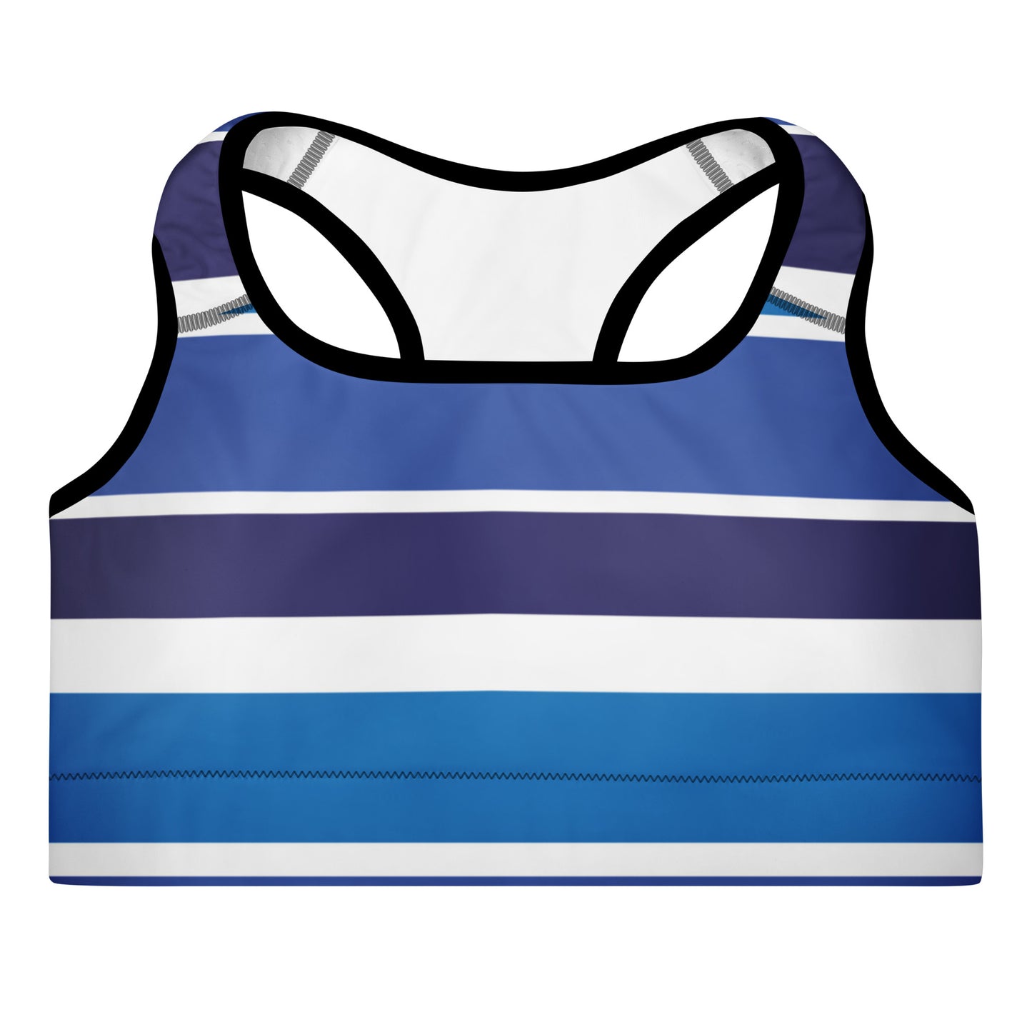Blue Striped Padded Sports Bra - Activewear Well