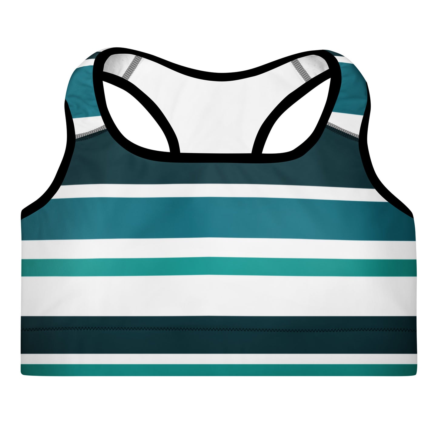 Green Striped Padded Sports Bra - Activewear Well