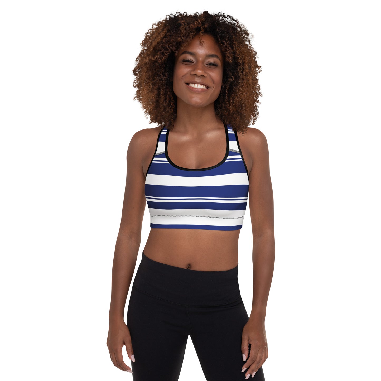 Striped Padded Sports Bra - Activewear Well