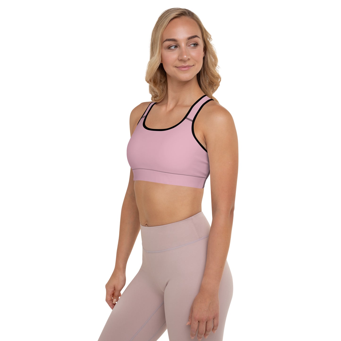 Neutral Pink Padded Sports Bra - Activewear Well