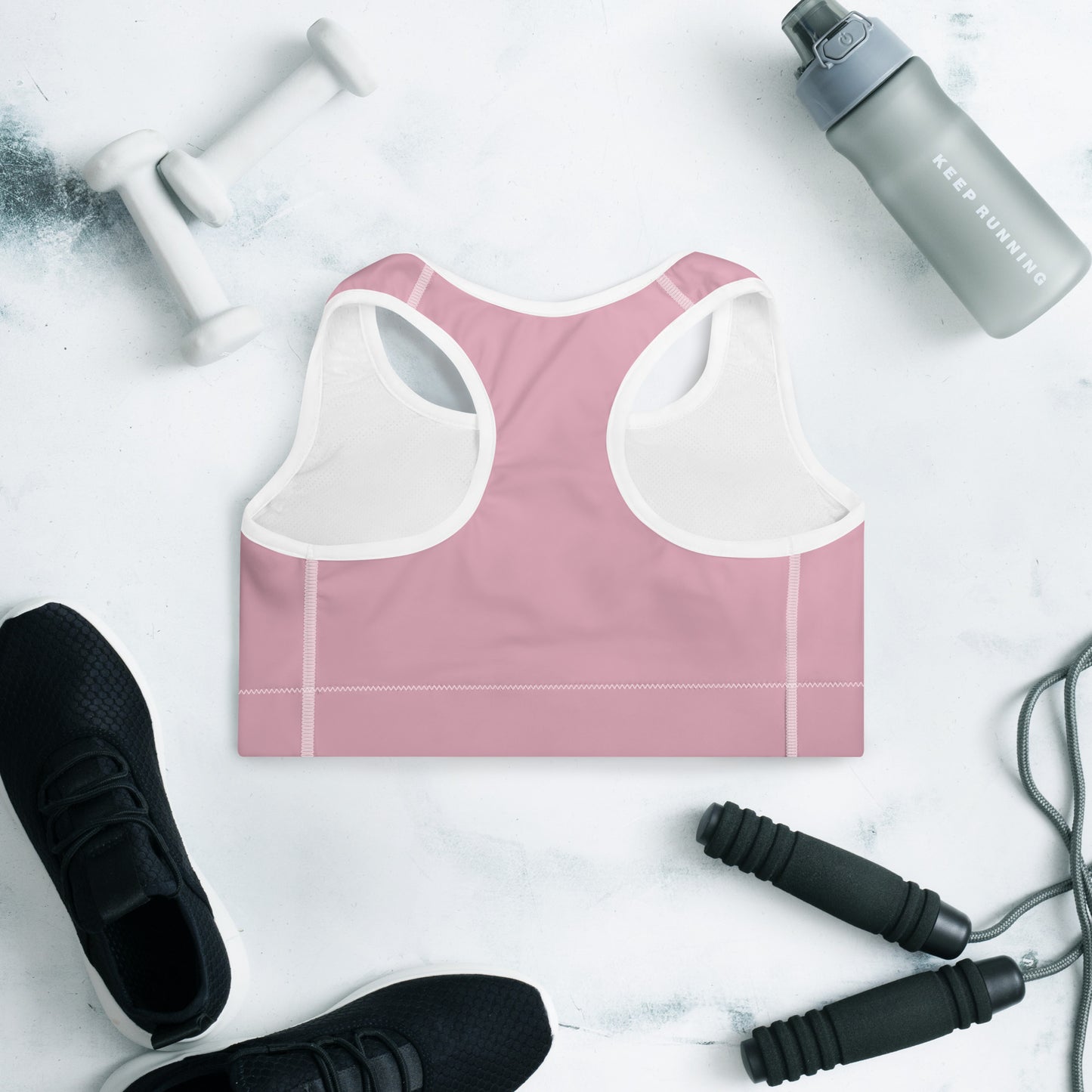 Neutral Pink Padded Sports Bra - Activewear Well