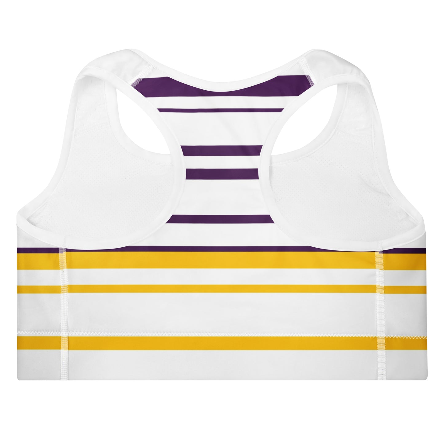 Yellow Striped Padded Sports Bra - Activewear Well