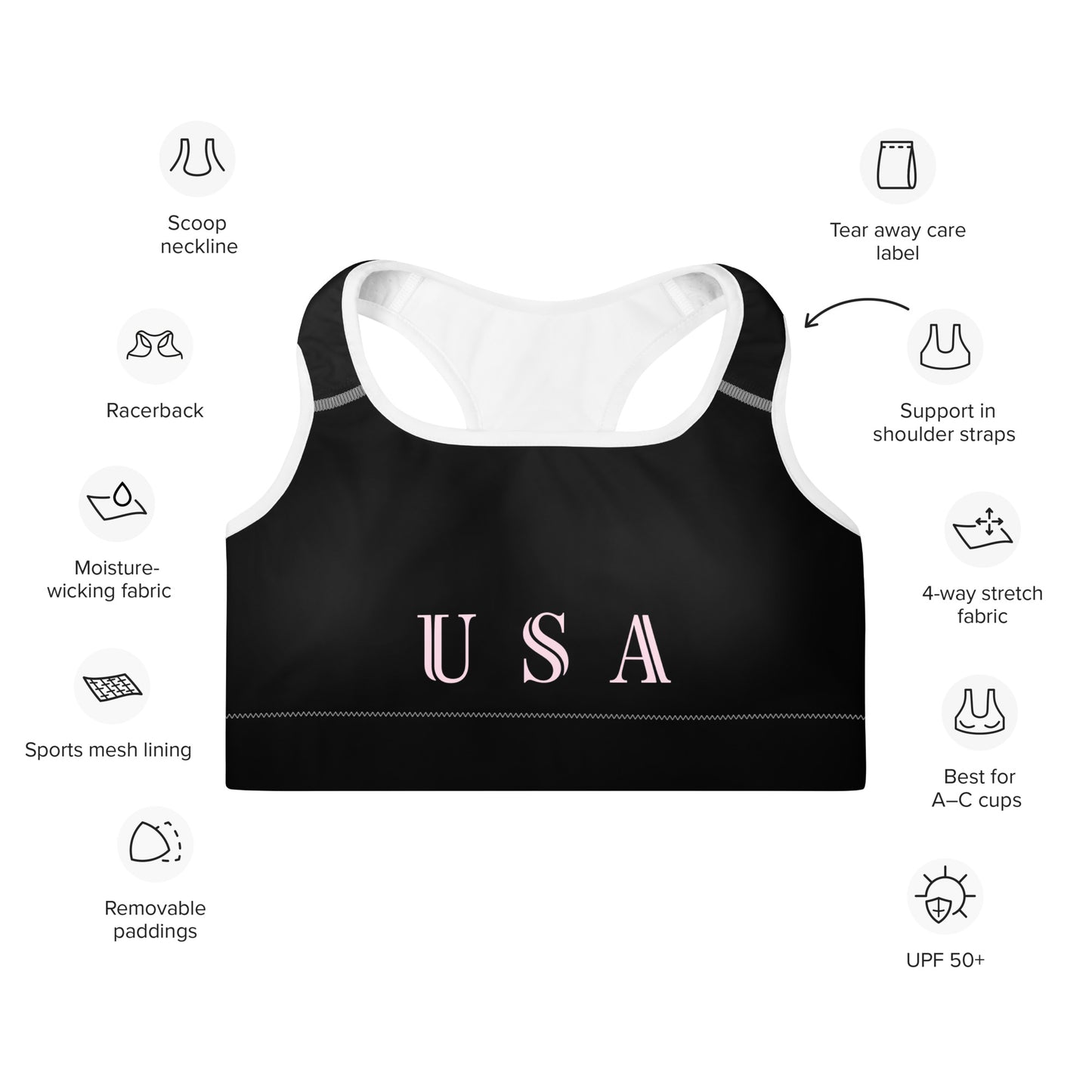 Women's Cycling Padded Sports Bra - Activewear Well