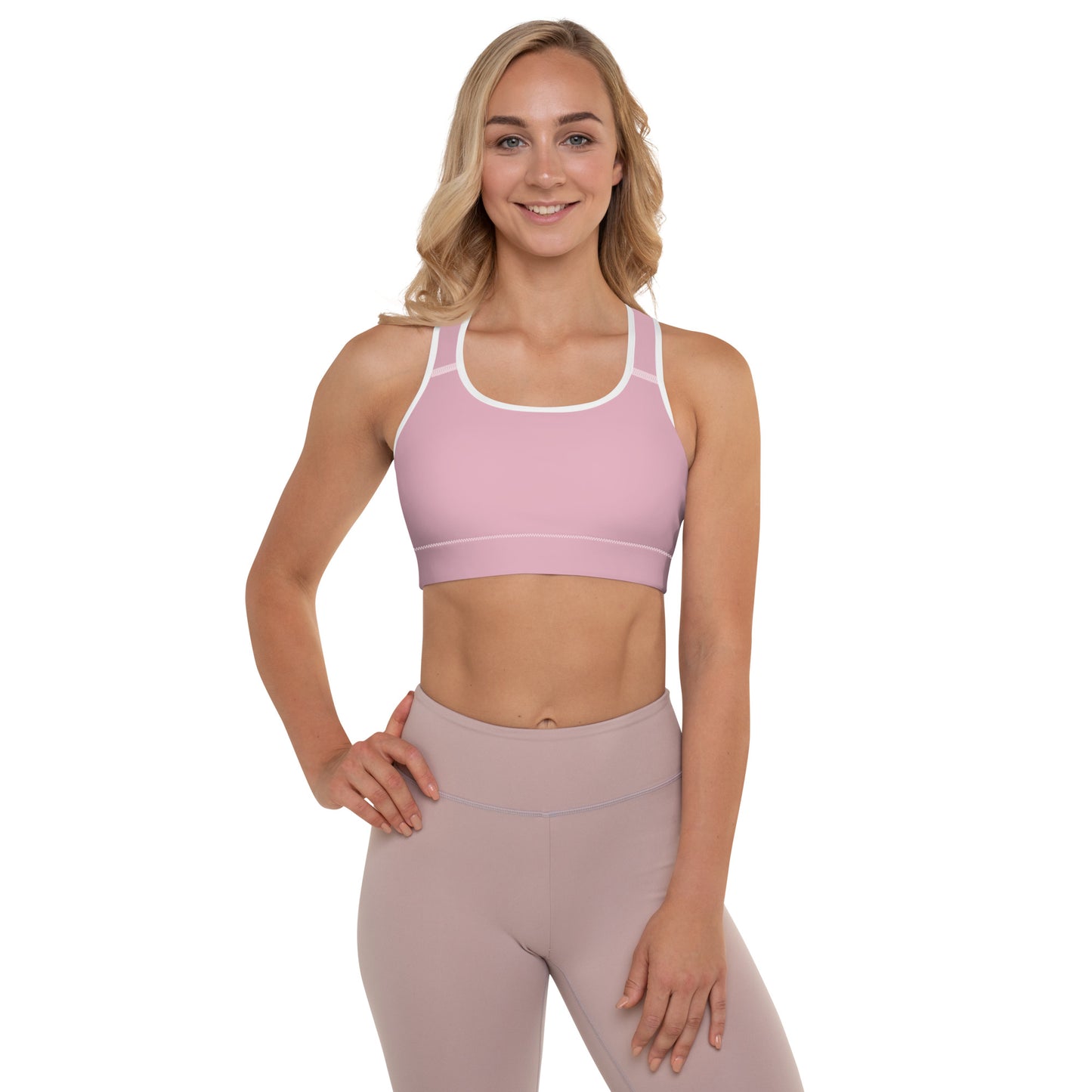 Neutral Pink Padded Sports Bra - Activewear Well
