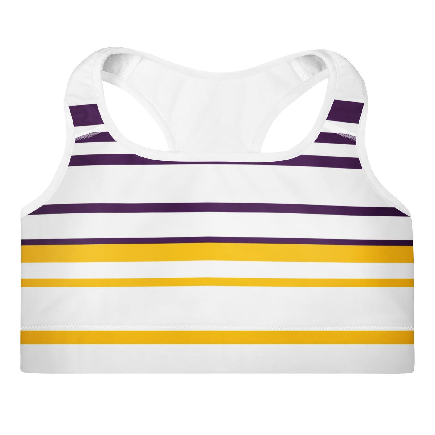 Yellow Striped Padded Sports Bra - Activewear Well