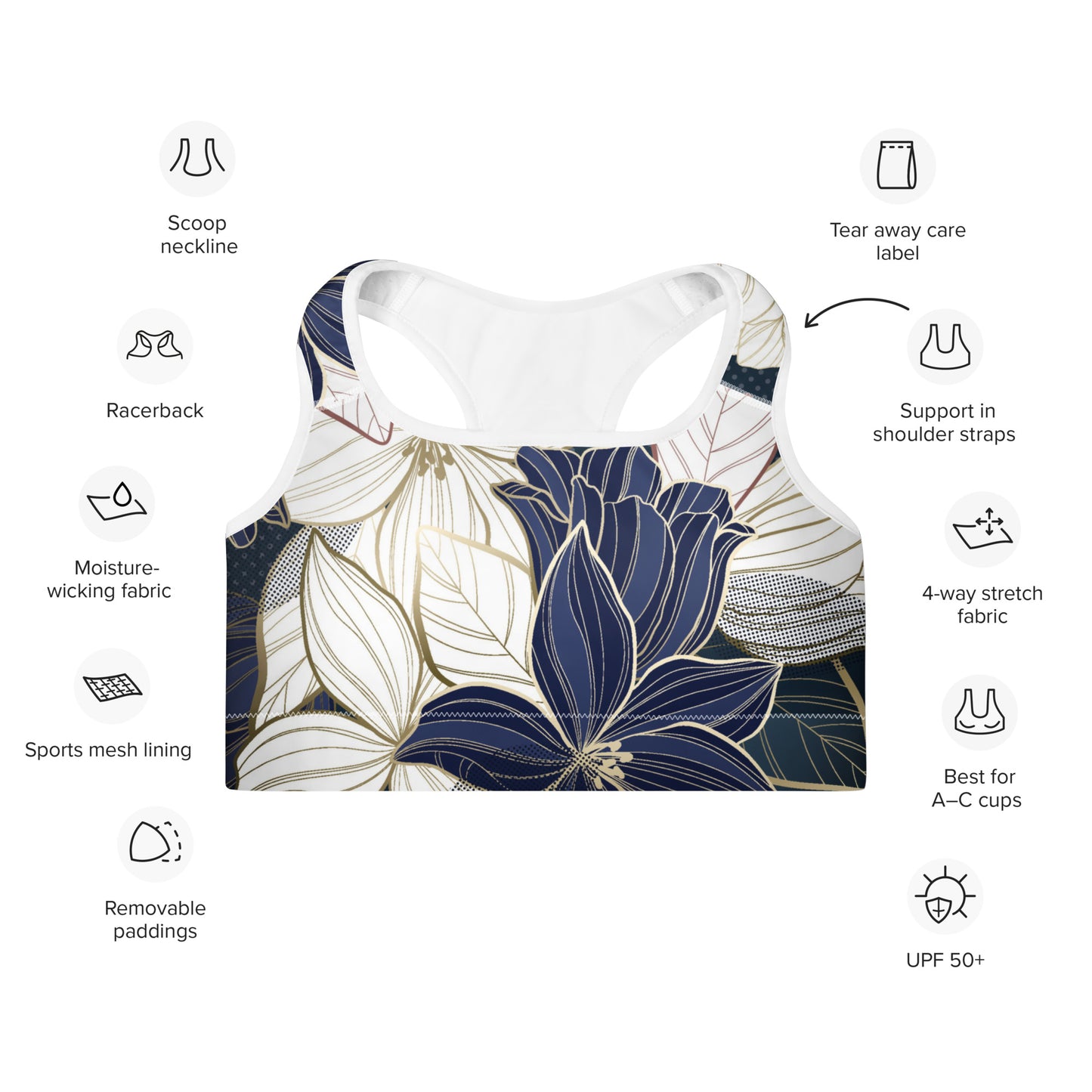 Charlene Padded Sports Bra - Activewear Well