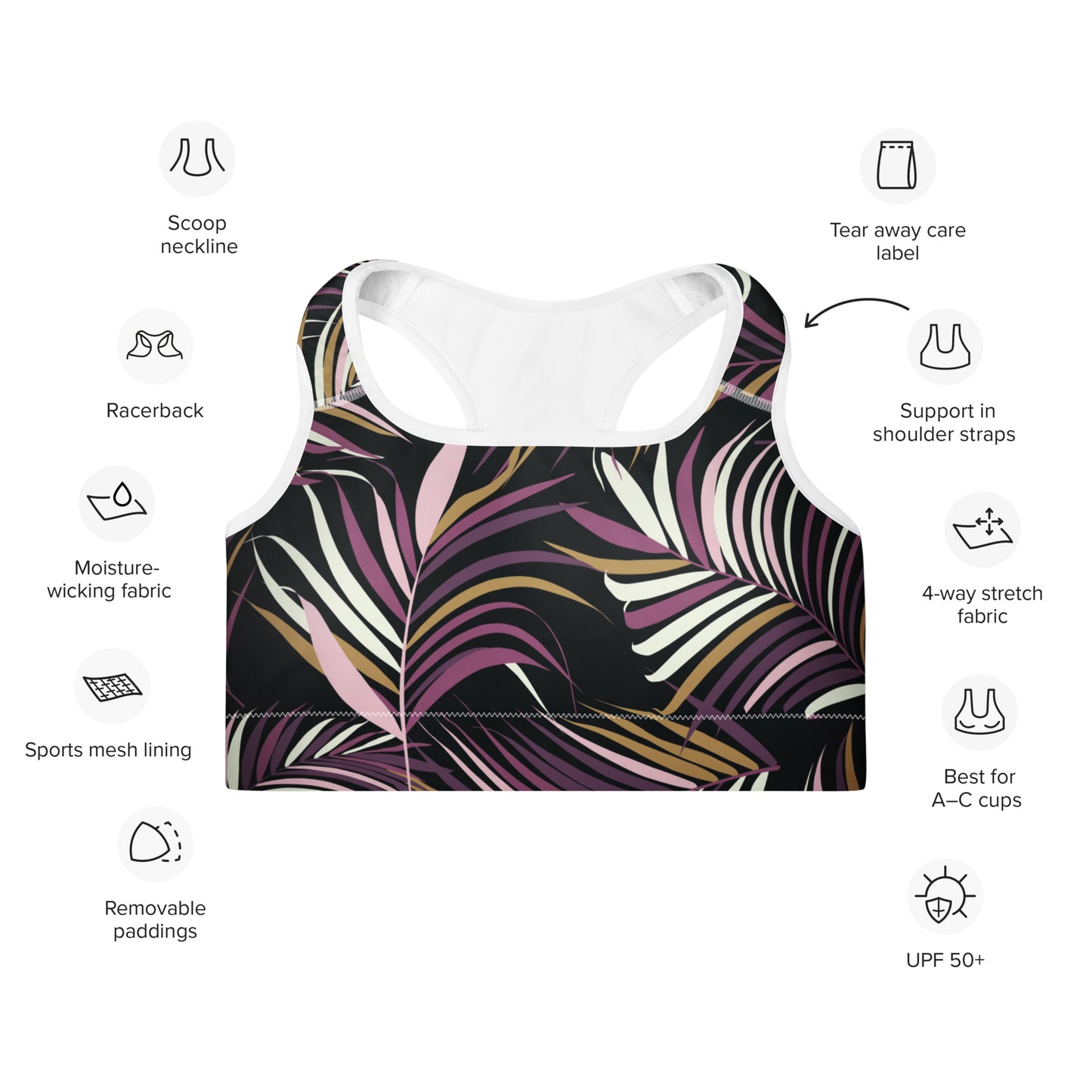 Jasmine Padded Sports Bra - Activewear Well