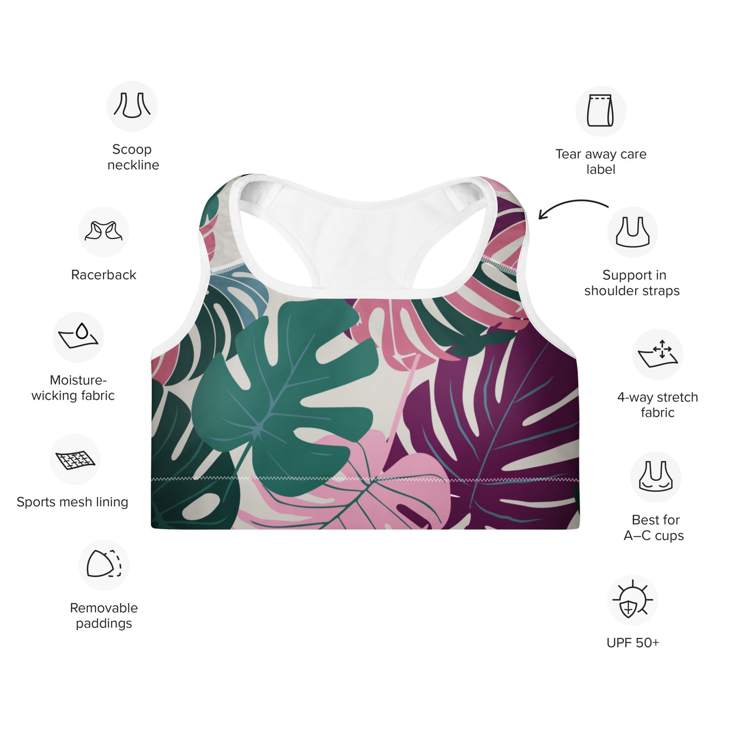 Amelia Padded Sports Bra - Activewear Well