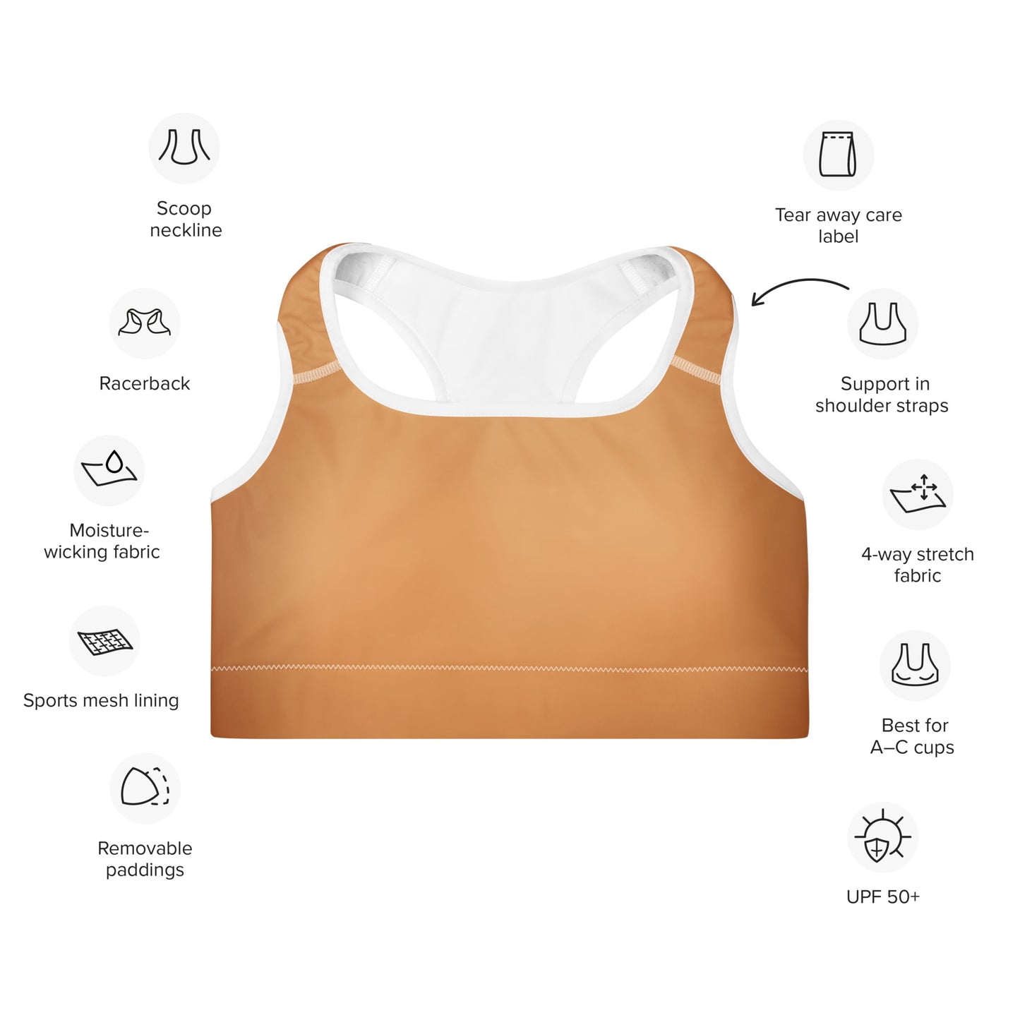Sepia Padded Sports Bra - Activewear Well