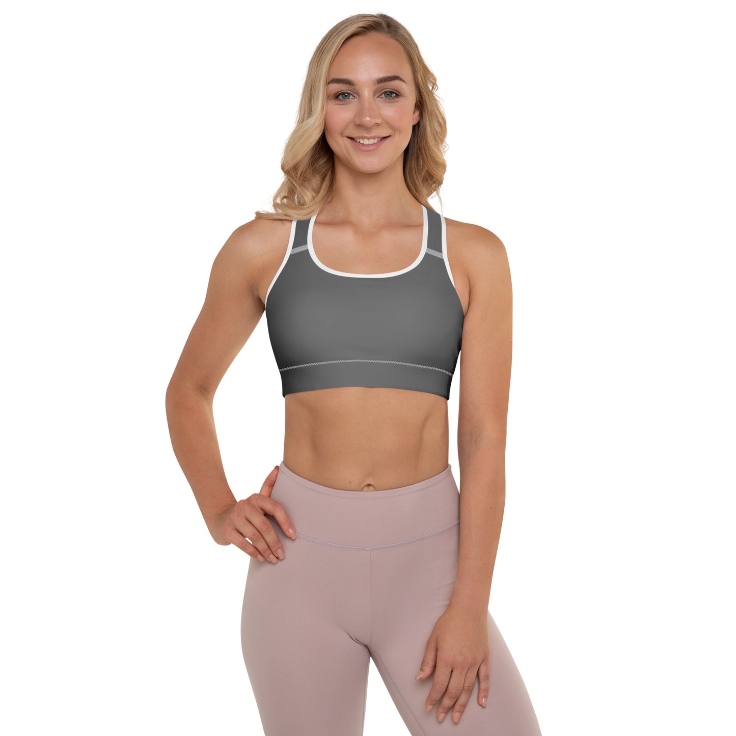 Grey Padded Sports Bra - Activewear Well