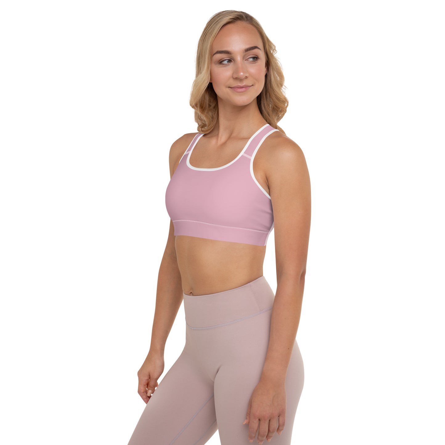 Neutral Pink Padded Sports Bra - Activewear Well