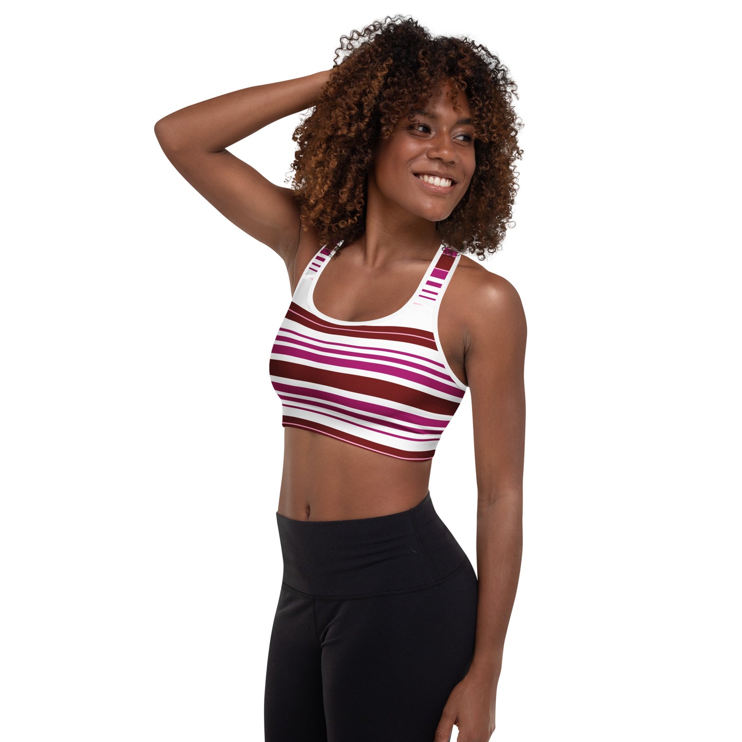 Purple Striped Padded Sports Bra - Activewear Well