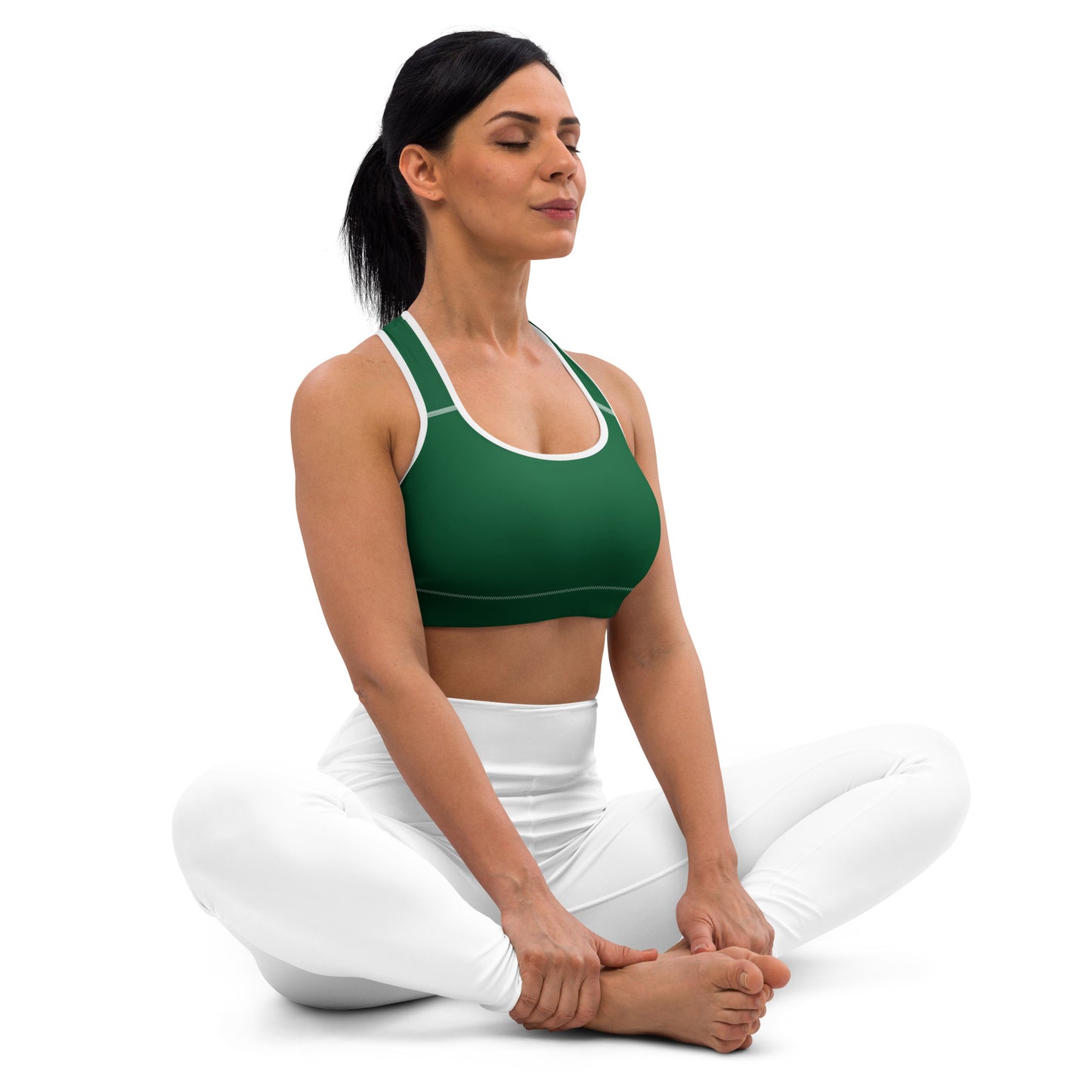 Forest Green Padded Sports Bra - Activewear Well