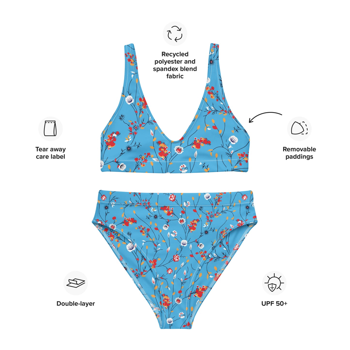 Grace Recycled High-Waisted Bikini - Activewear Well