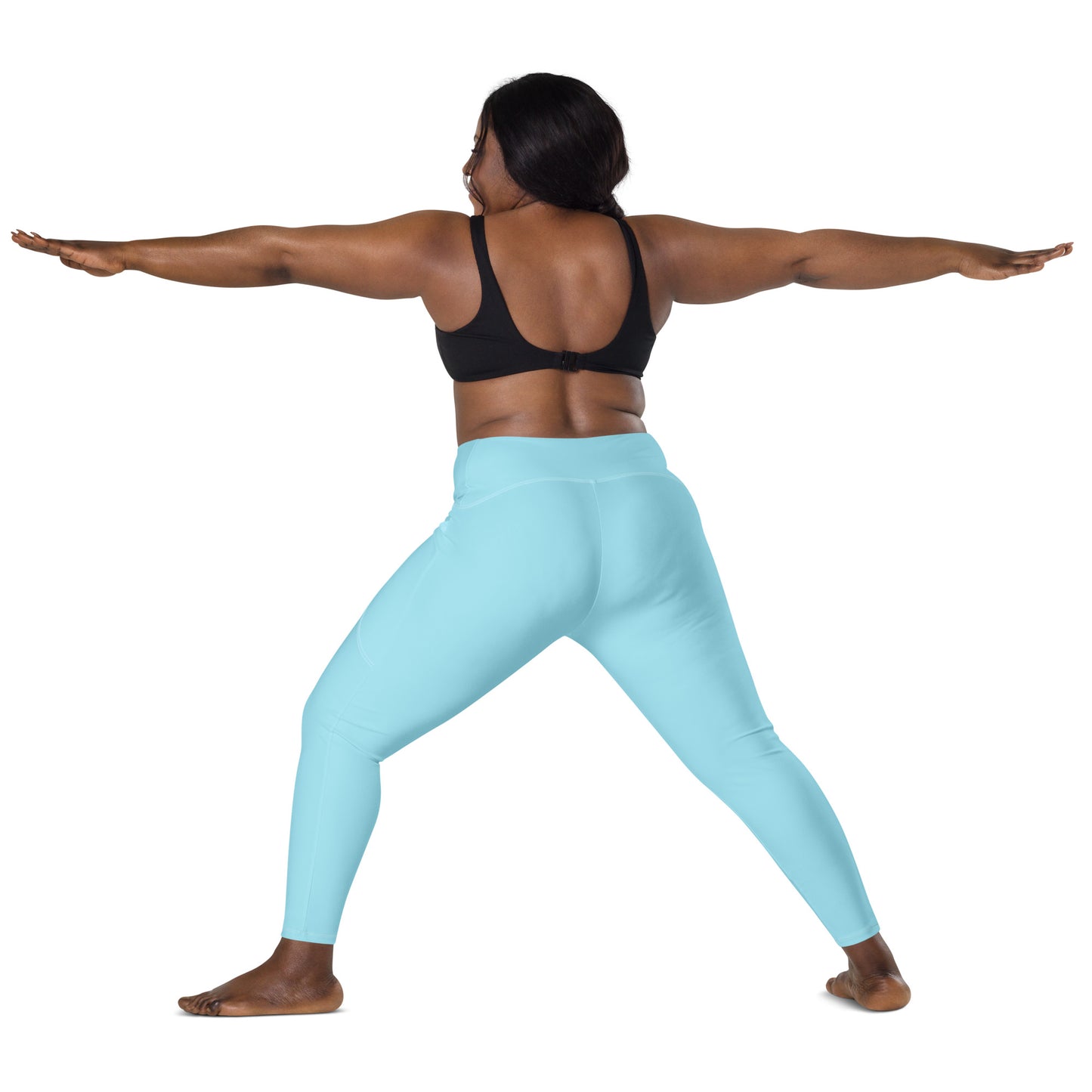 Blue high-Rise Leggings with pockets - Activewear Well
