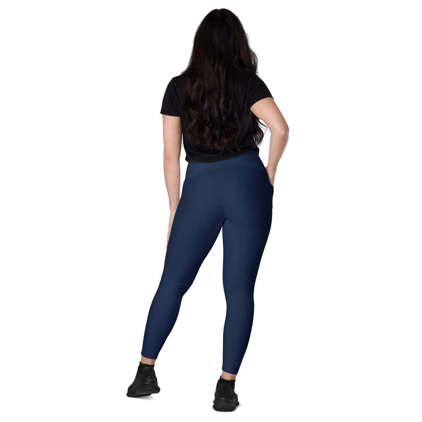 Navy High-Rise Leggings with pockets - Activewear Well