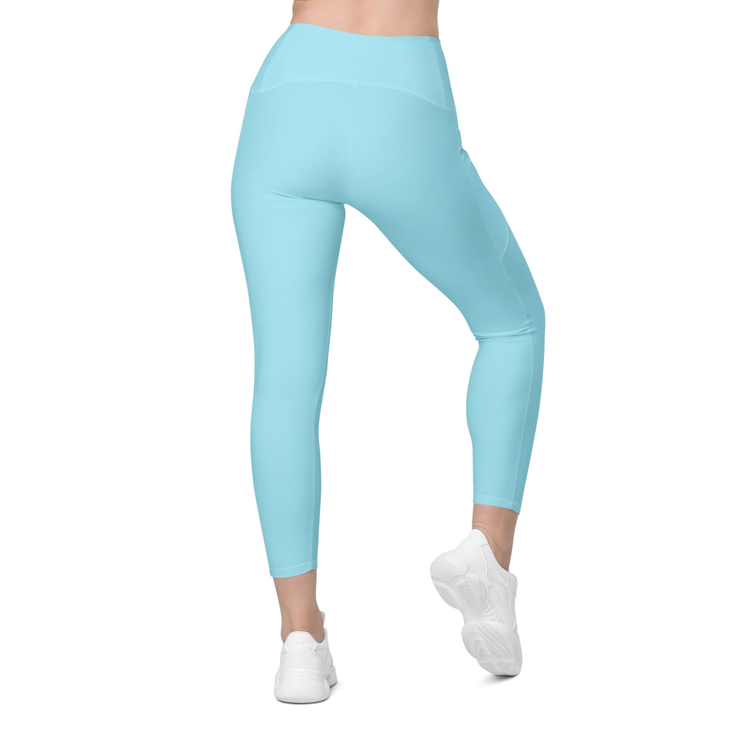 Blue high-Rise Leggings with pockets - Activewear Well