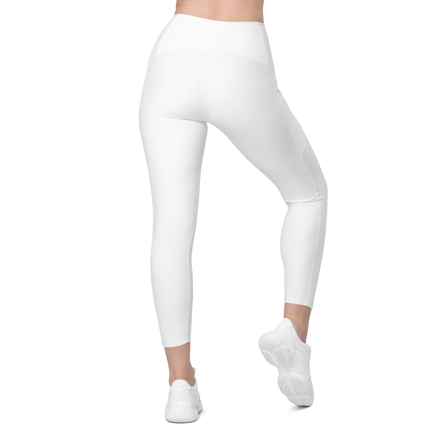 White High-Rise Leggings with pockets - Activewear Well