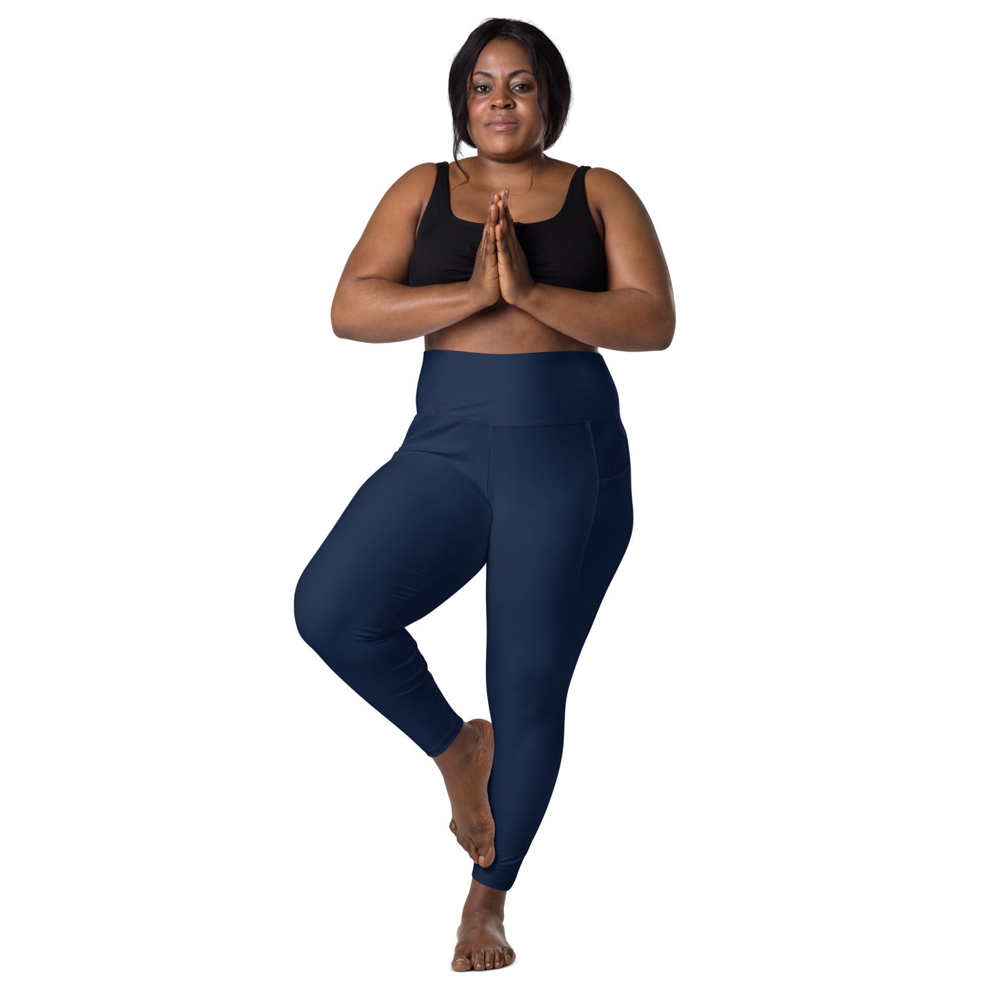 Navy High-Rise Leggings with pockets - Activewear Well