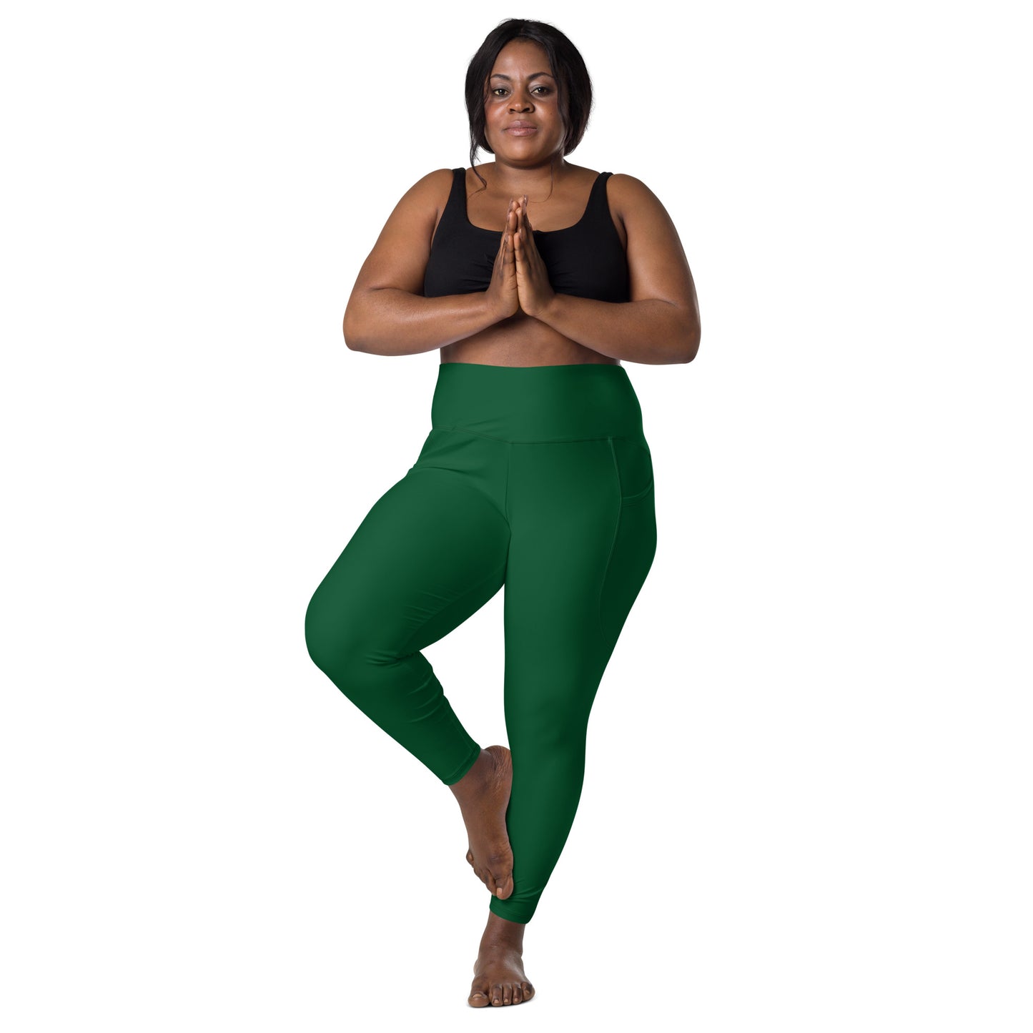 Forest Green High-Rise Leggings with pockets - Activewear Well