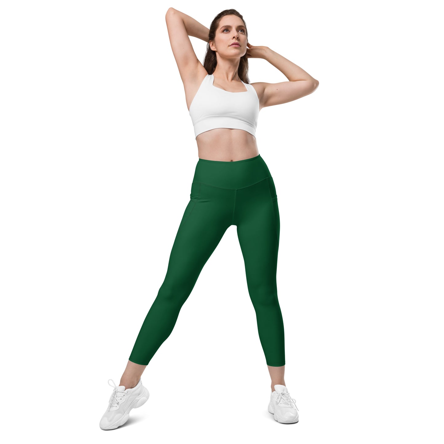 Forest Green High-Rise Leggings with pockets - Activewear Well