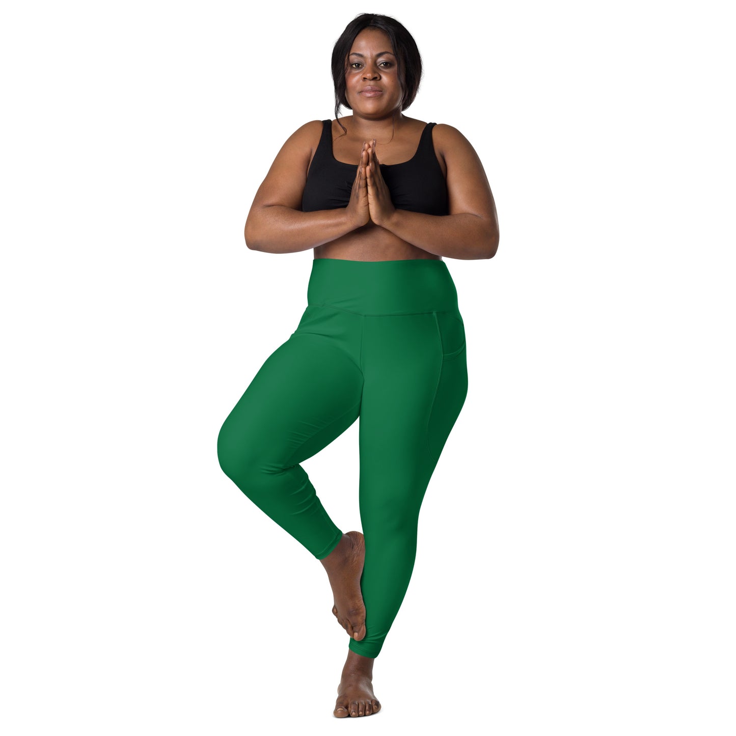 Green High-Rise Leggings with pockets - Activewear Well