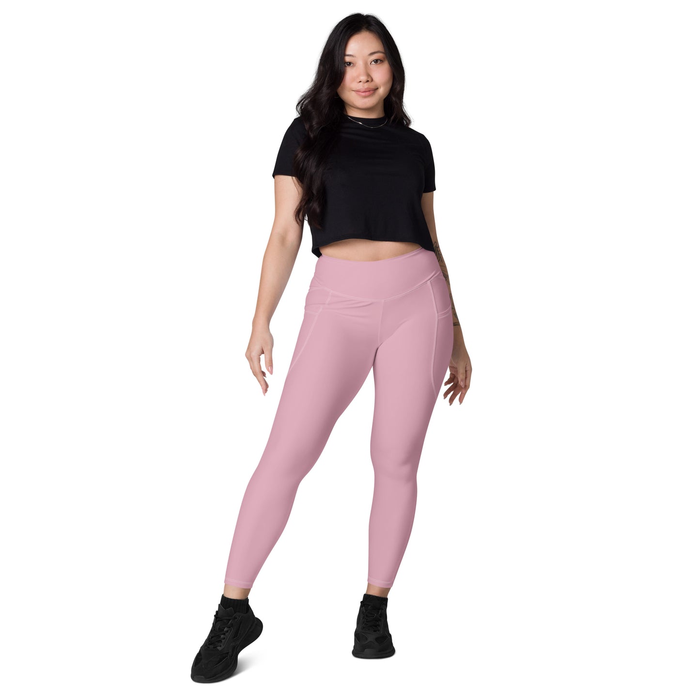 Neutral Pink Tight Leggings with Pockets - Activewear Well