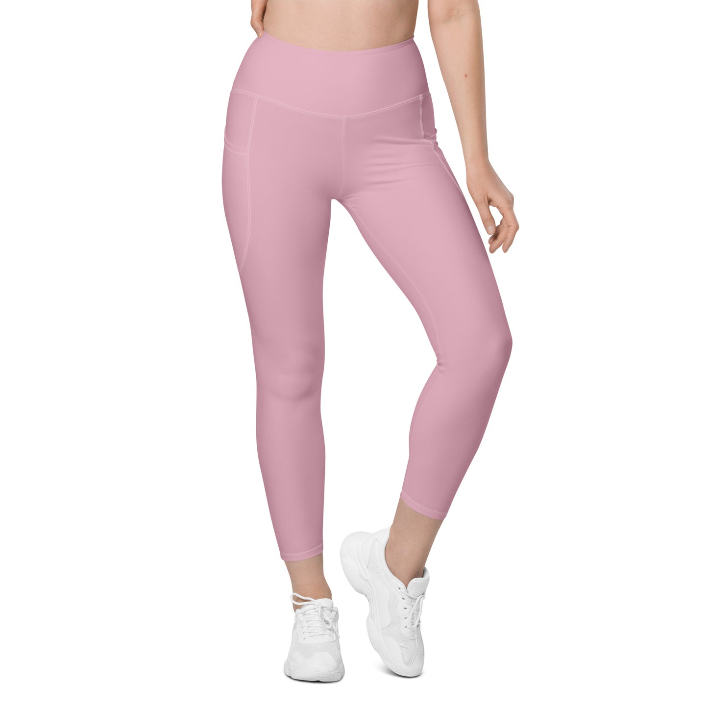 Neutral Pink Tight Leggings with Pockets - Activewear Well