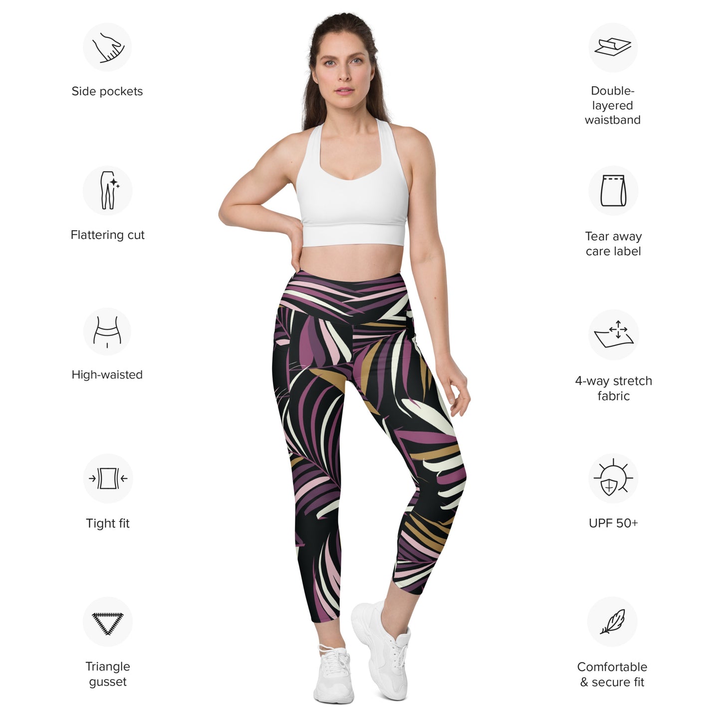 Jasmine Tight Leggings with Pockets - Activewear Well