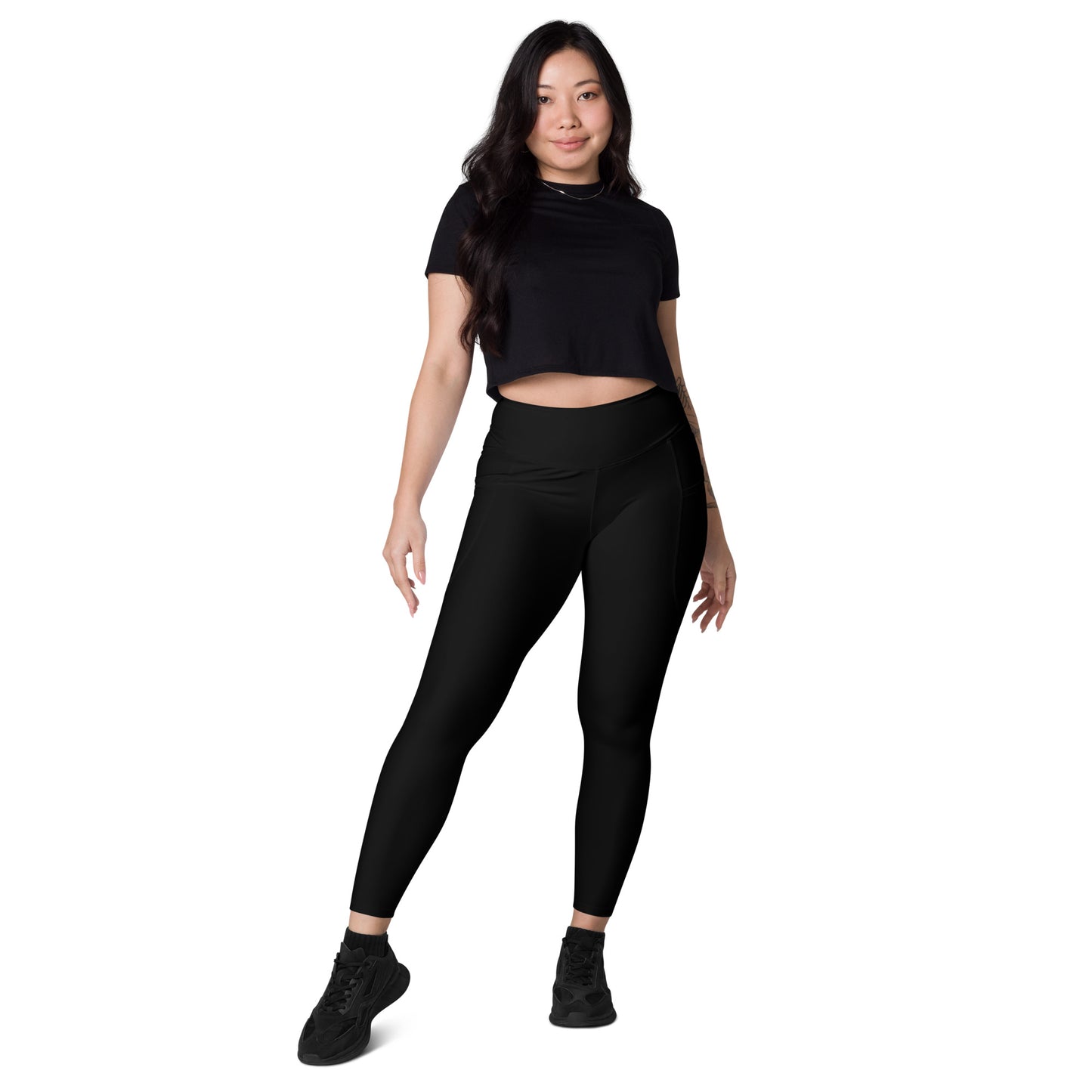 Black Tight Leggings with Pockets - Activewear Well