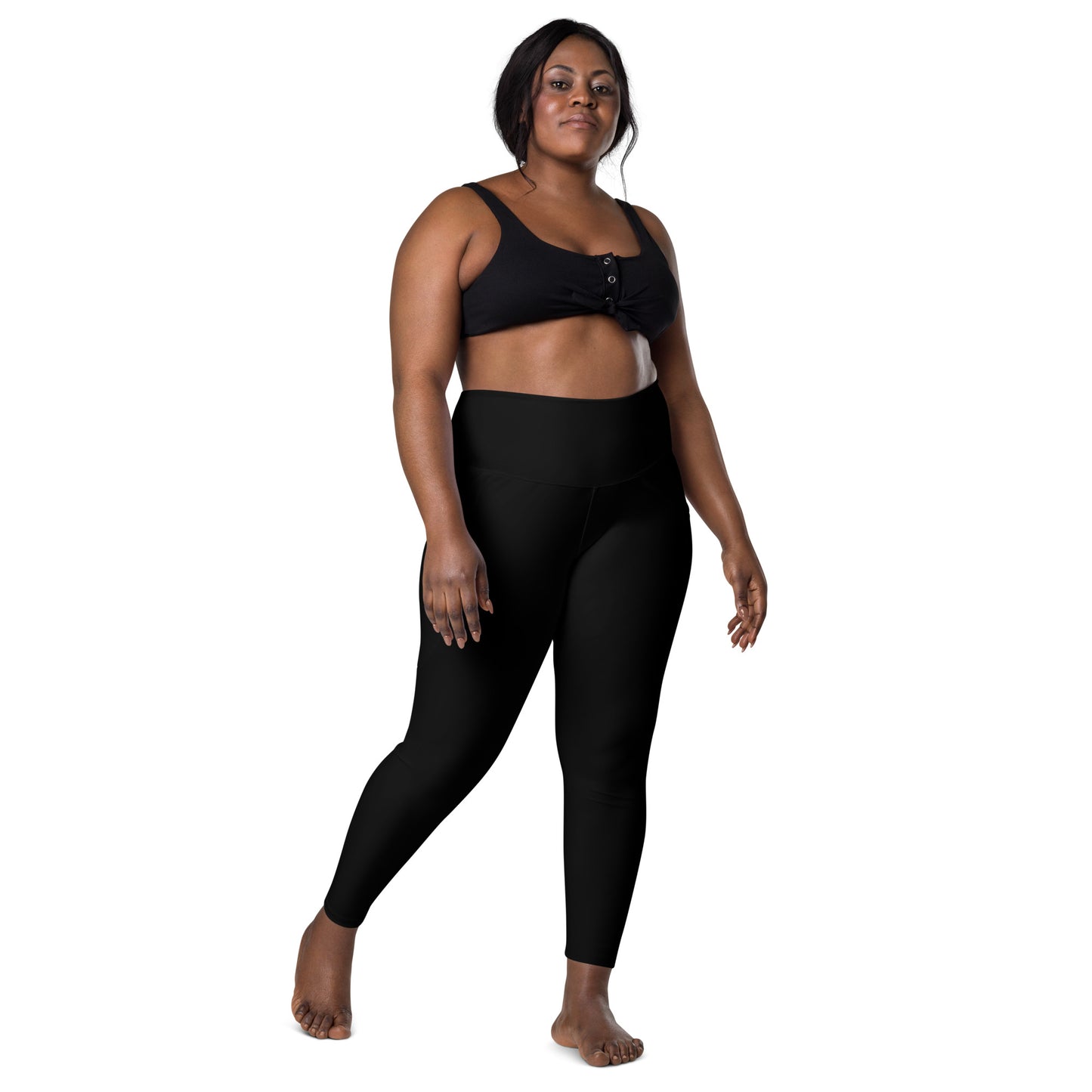 Black Tight Leggings with Pockets - Activewear Well