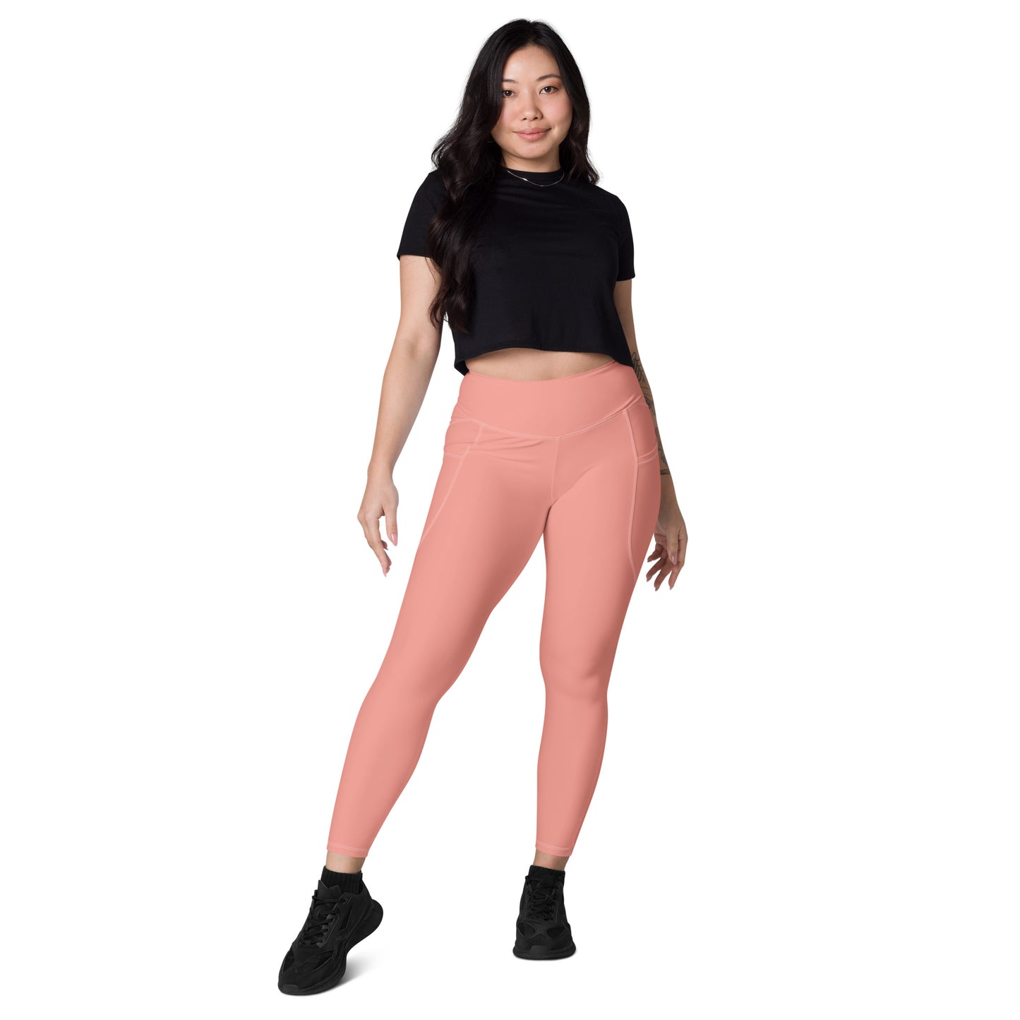Pink High-Rise Leggings with pockets - Activewear Well