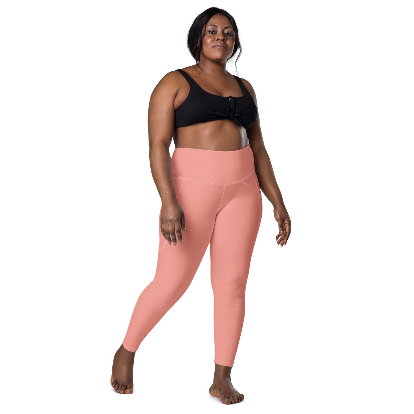 Pink High-Rise Leggings with pockets - Activewear Well