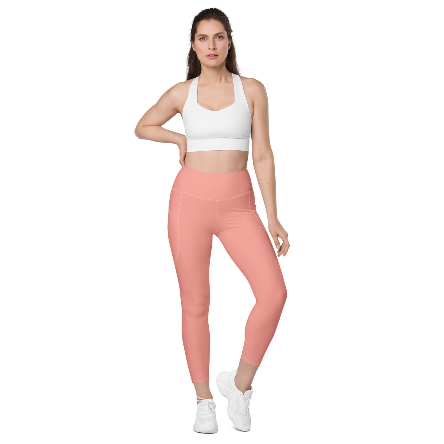 Pink High-Rise Leggings with pockets - Activewear Well