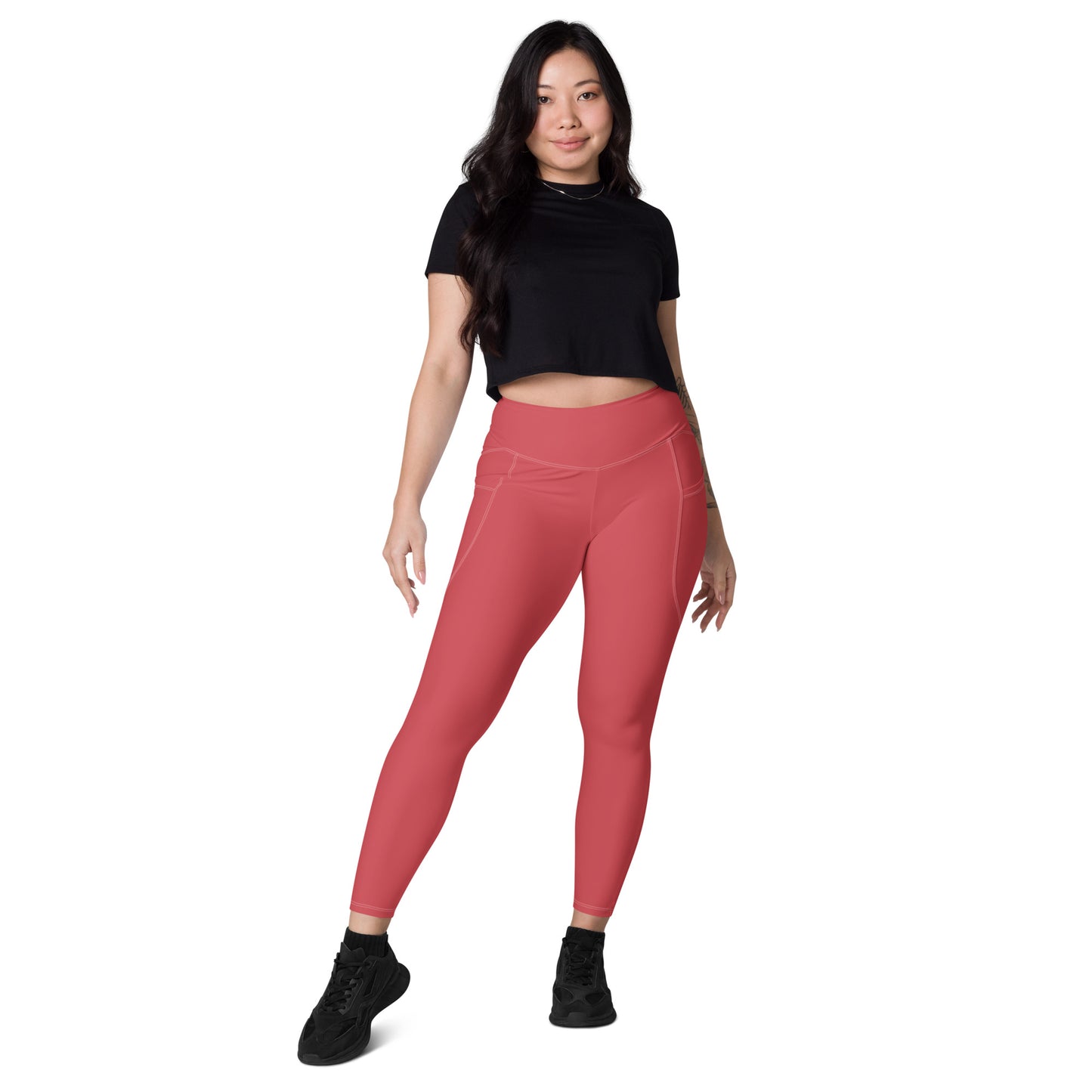 Rose Gold Leggings with pockets - Activewear Well