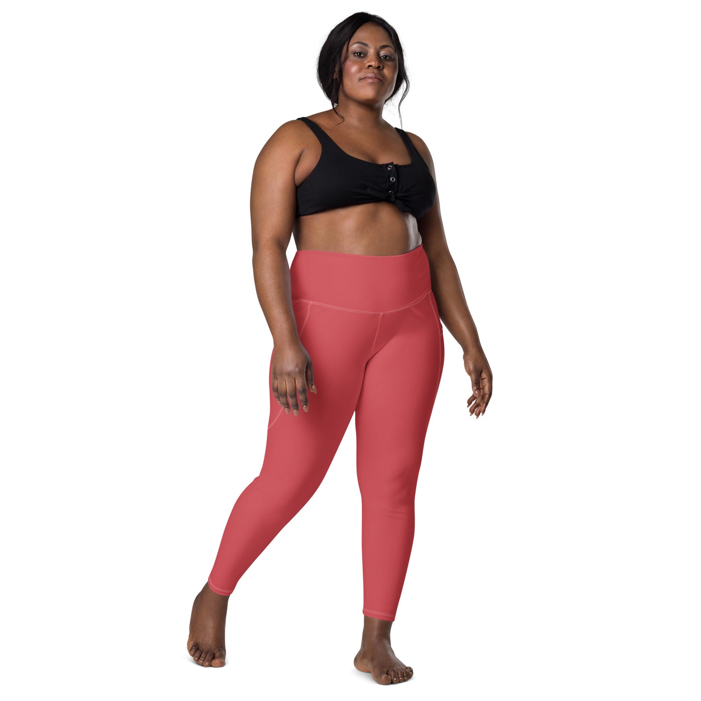 Rose Gold Leggings with pockets - Activewear Well