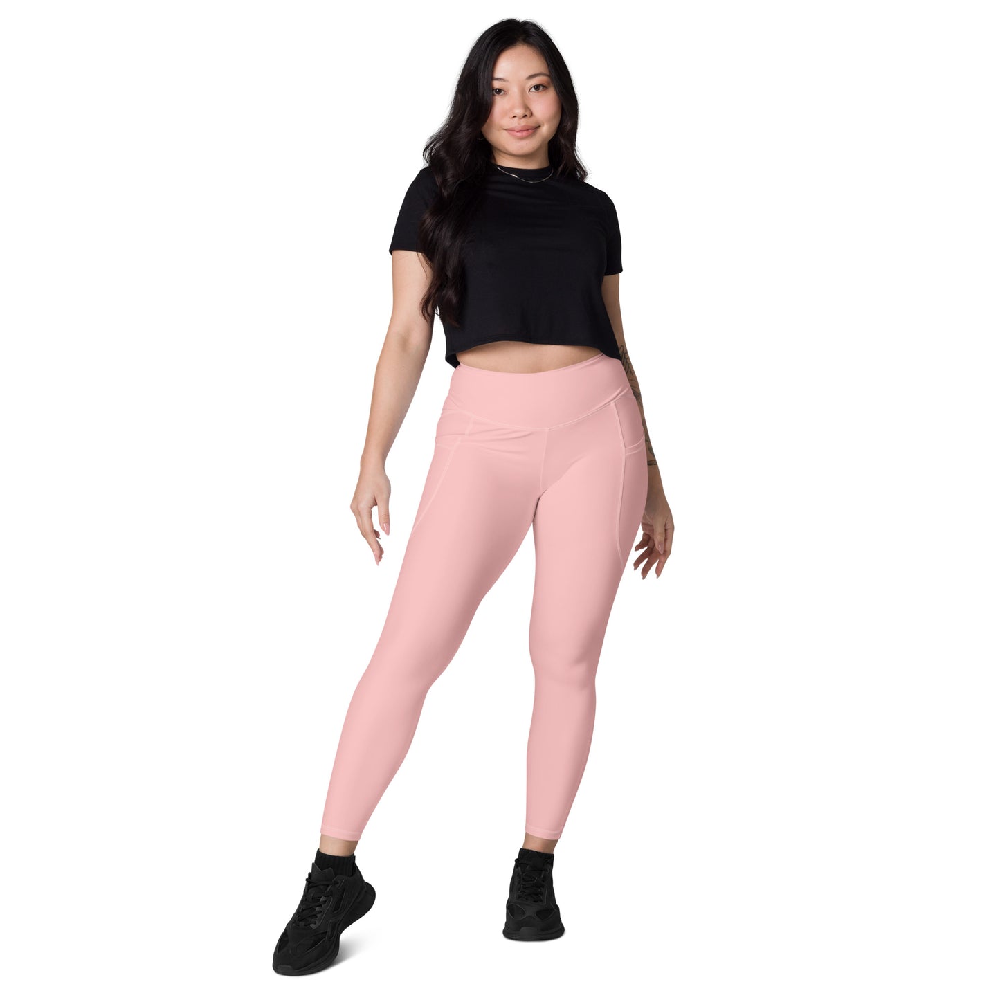 Neutral Pink Leggings with pockets - Activewear Well